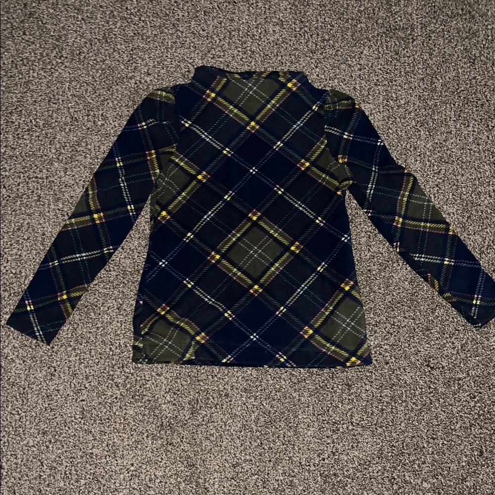 Talbots FLEECE FUNNEL NECK PULLOVER - CAMPING PLAID
